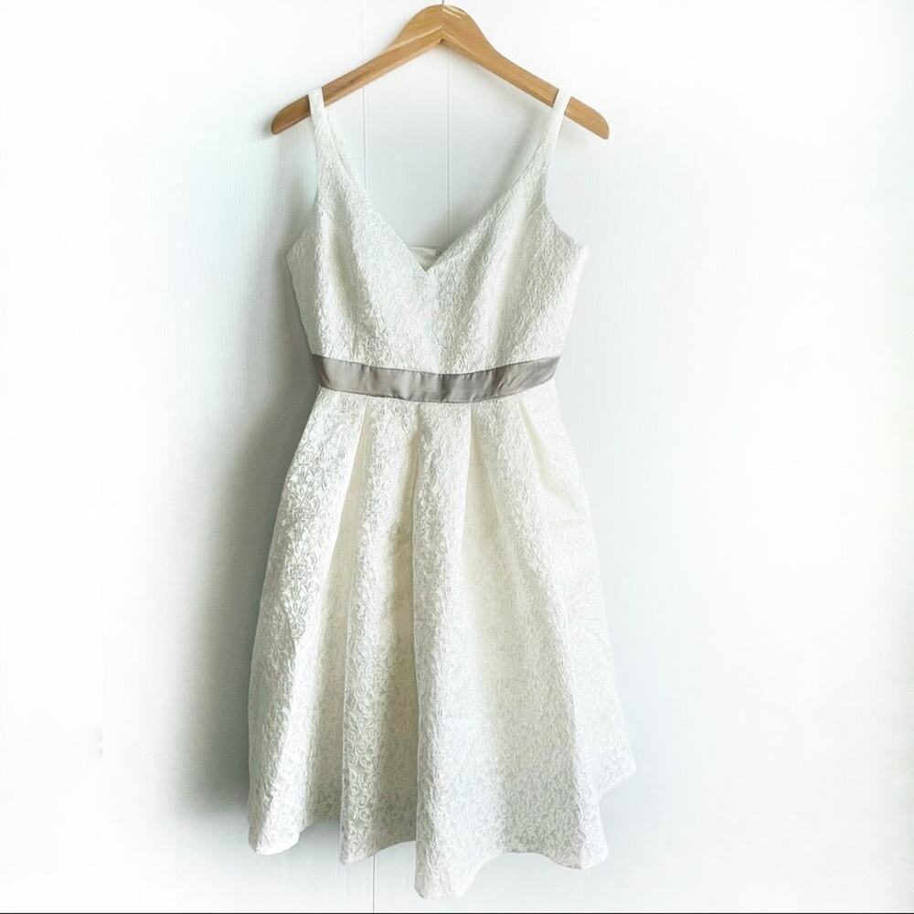 ModCloth Liza Luxe white fit and flare dress